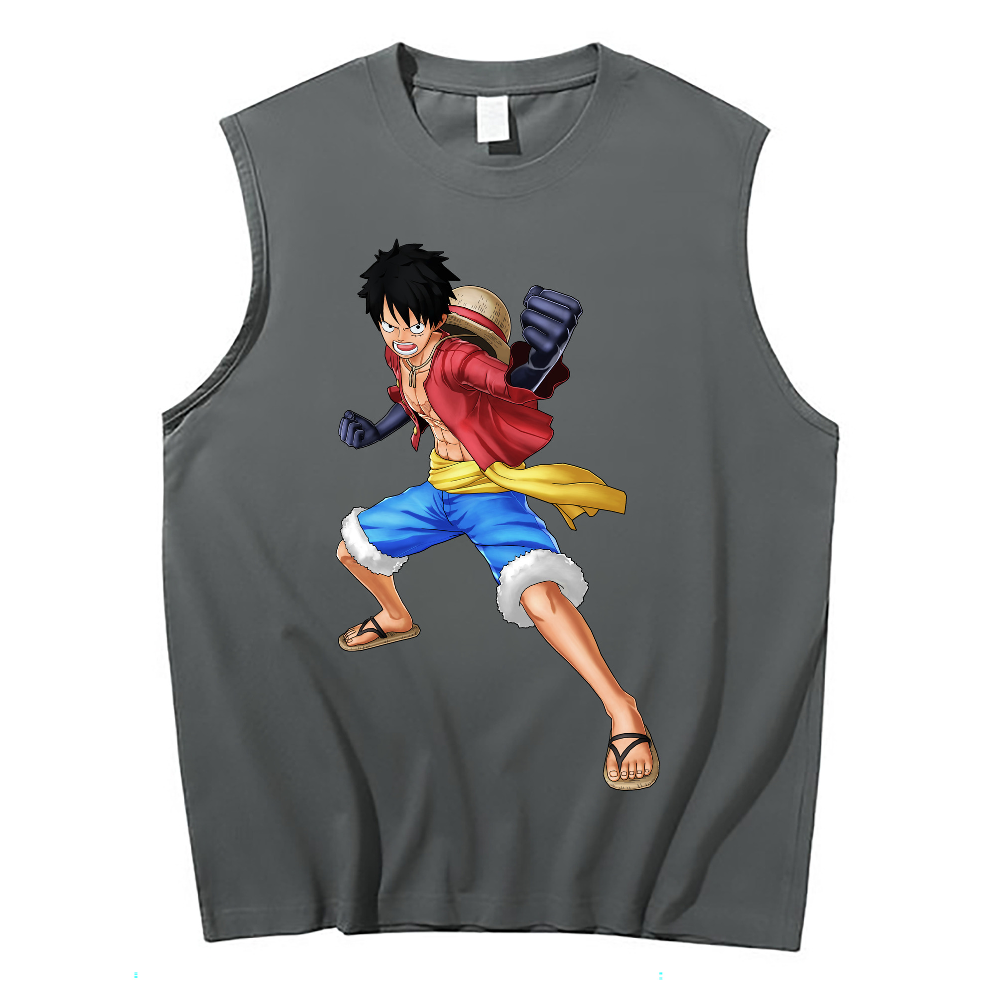 ワンピース モンキー・D・ルフィ ONE PIECE Monkey D. Luffy コットン100％タンクトップ（フロントプリント）